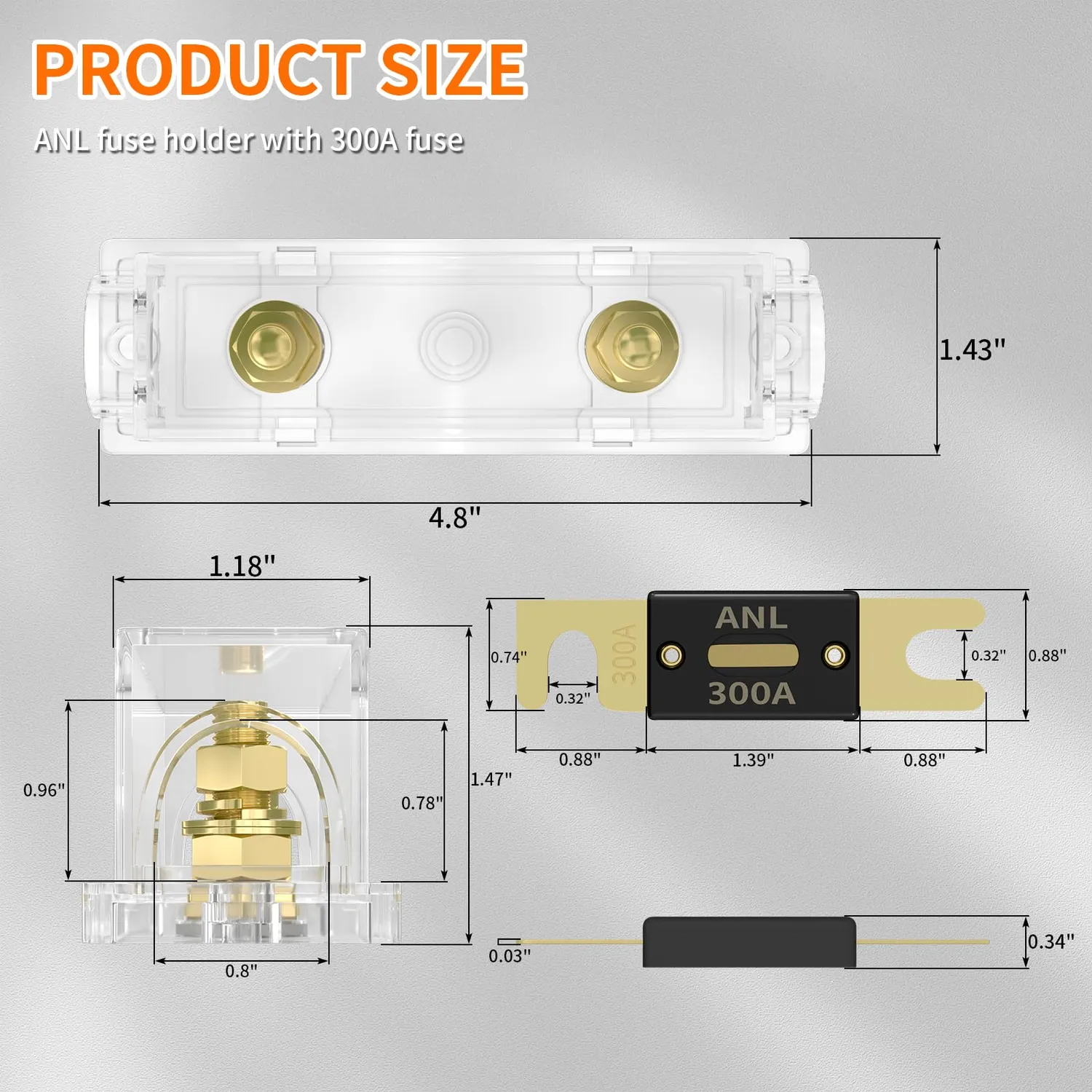 ACOPOWER suport siguranta ANL 300A protectie invertor