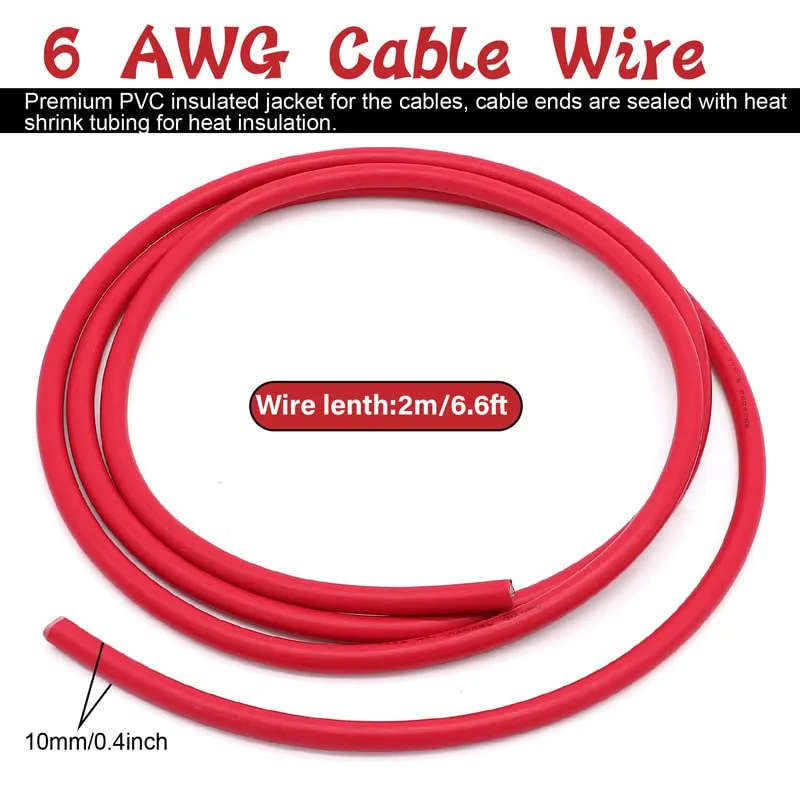 ACOPOWER Cablu Baterie 6AWG 2x2m Cupru Cositorit