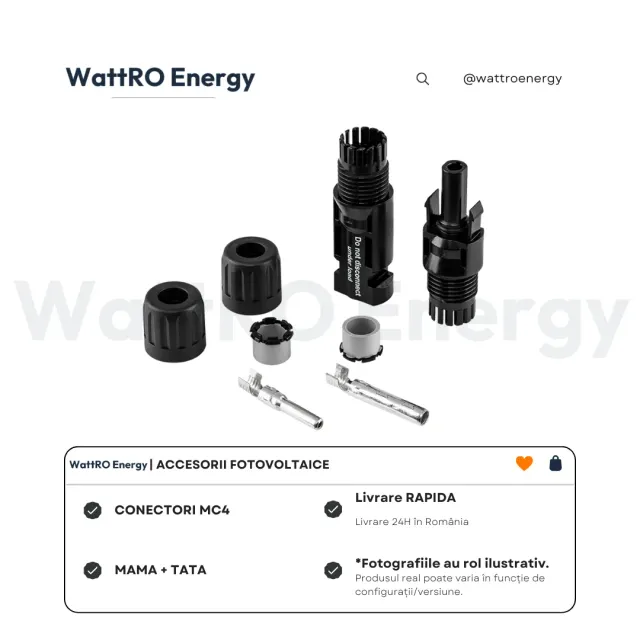 WattRO Energy cablu solar 6mm negru la metru
