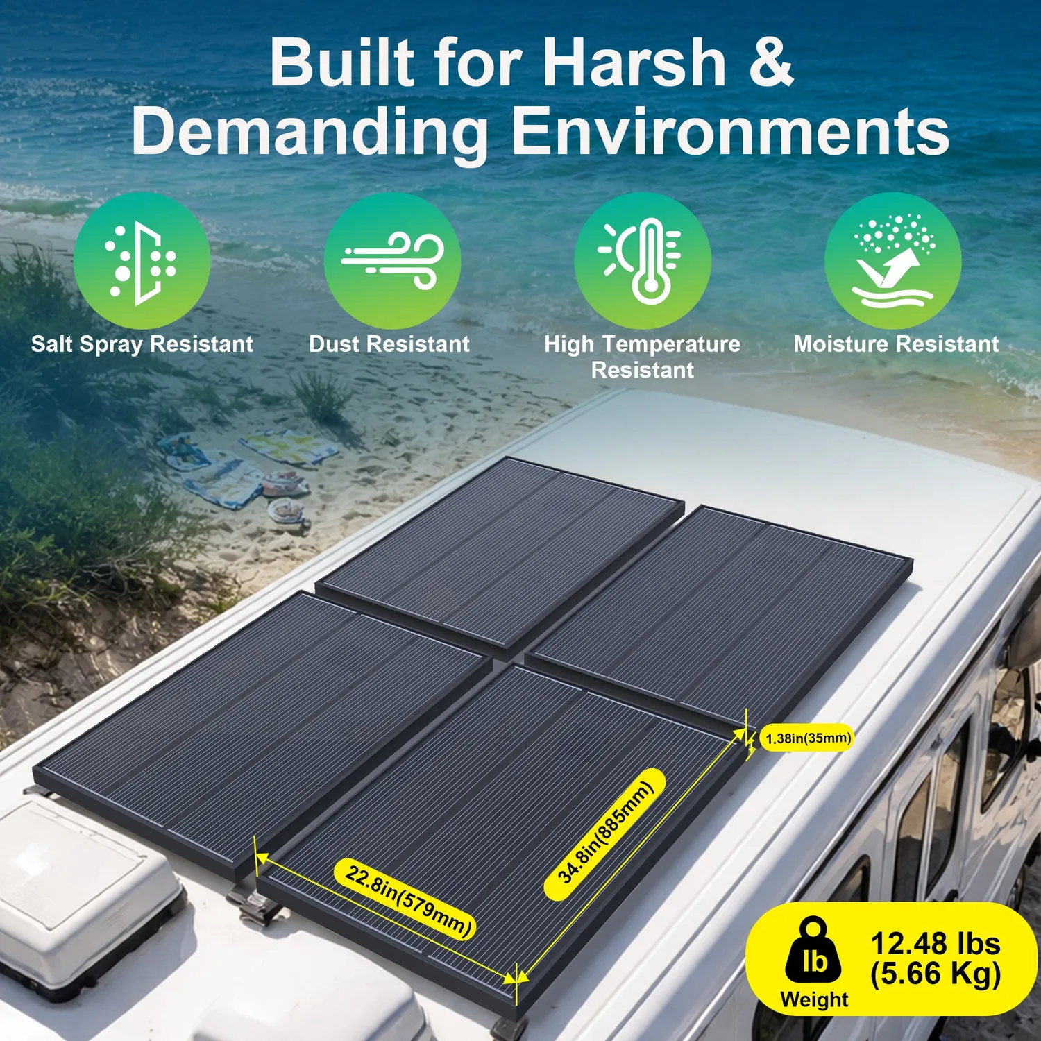 ACOPOWER N-Type panou solar 100W 12V bifacial
